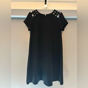 Speechless Black Sheath Mini Dress Crew Neck Short Sleeve